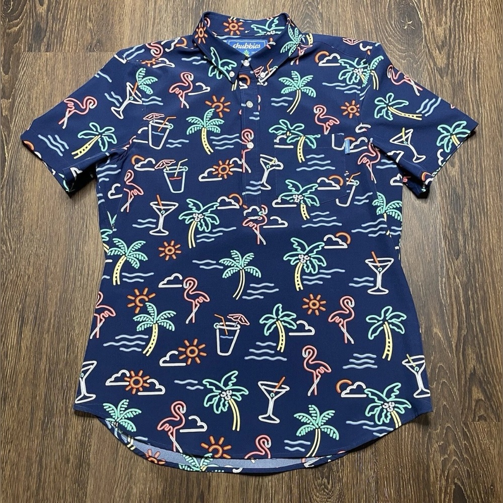 Chubbies Popover Friday Shirt The Neon Light Men’s Size Medium